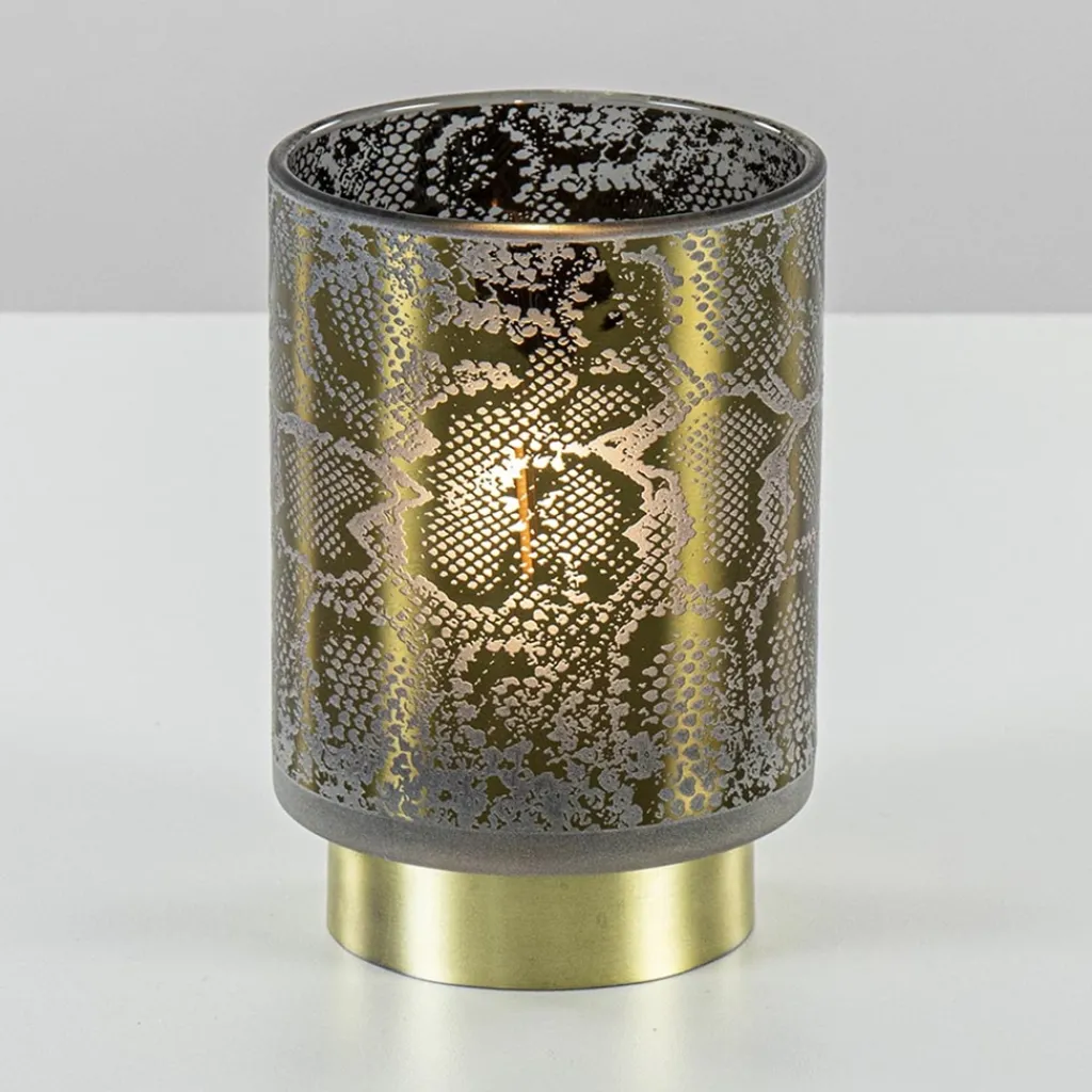 Straluma Kleine tafellamp Snake Light and Living grijs met goud> Tafellampen|Light and Living