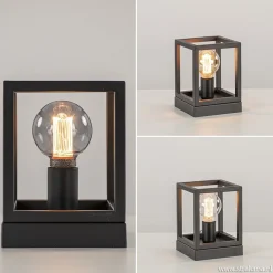 Straluma Kleine tafellamp vierkant frame zwart></noscript> Woonkamerlampen|Slaapkamerlampen