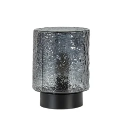 Straluma Kleine tafellamp zwart met smoke glazen kap> Tafellampen|Lifestyle Verlichting