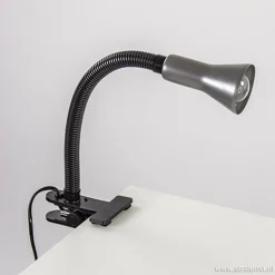 Straluma Klemplamp bureau/tafel zwart zilvergrijs></noscript> Klemlampen|Leeslampen