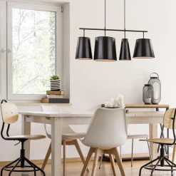 Straluma 4-L Hanglamp met zwarte kappen><noscript><img width=