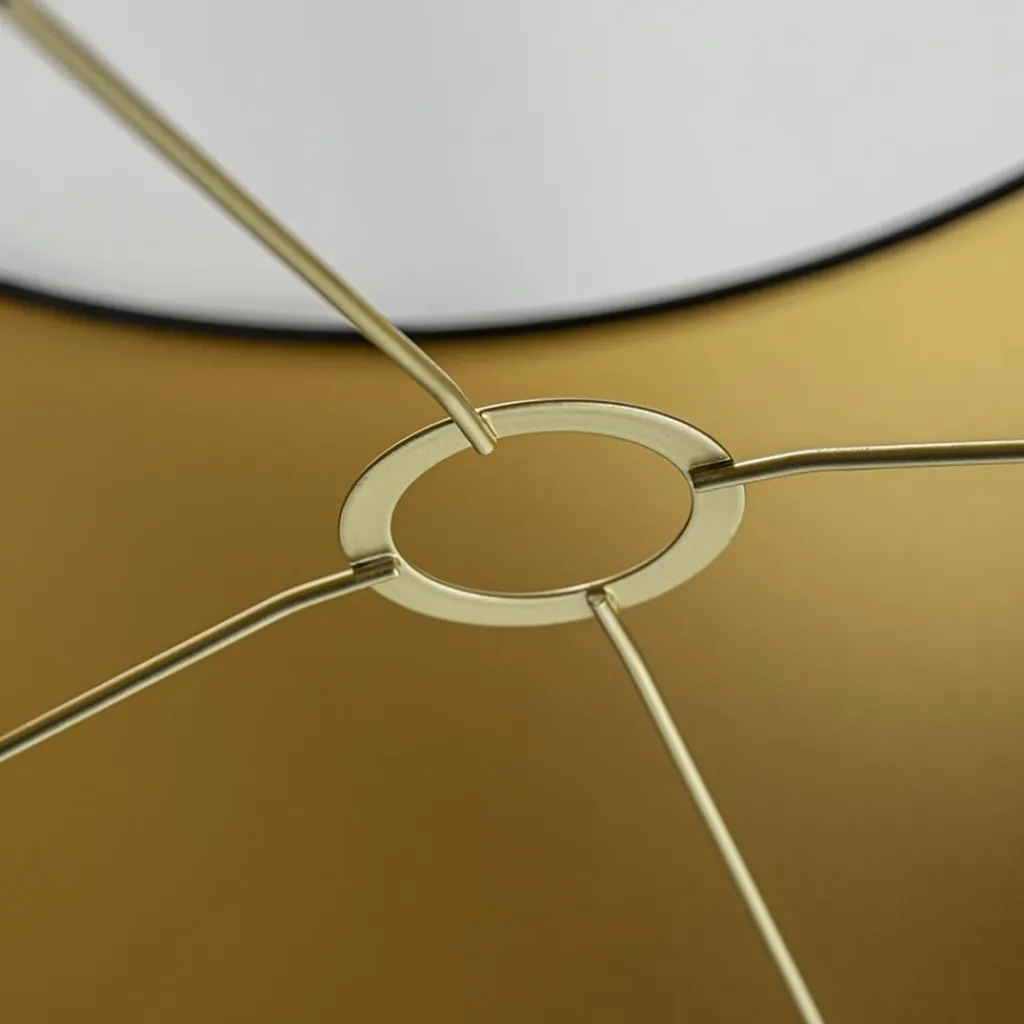 Straluma Lampenkap zwart/goud cilinder met gouden binnenzijde, hoogte 20cm, Ø 35cm, warm omgeslagen> Lampenkappen|Landelijke Verlichting