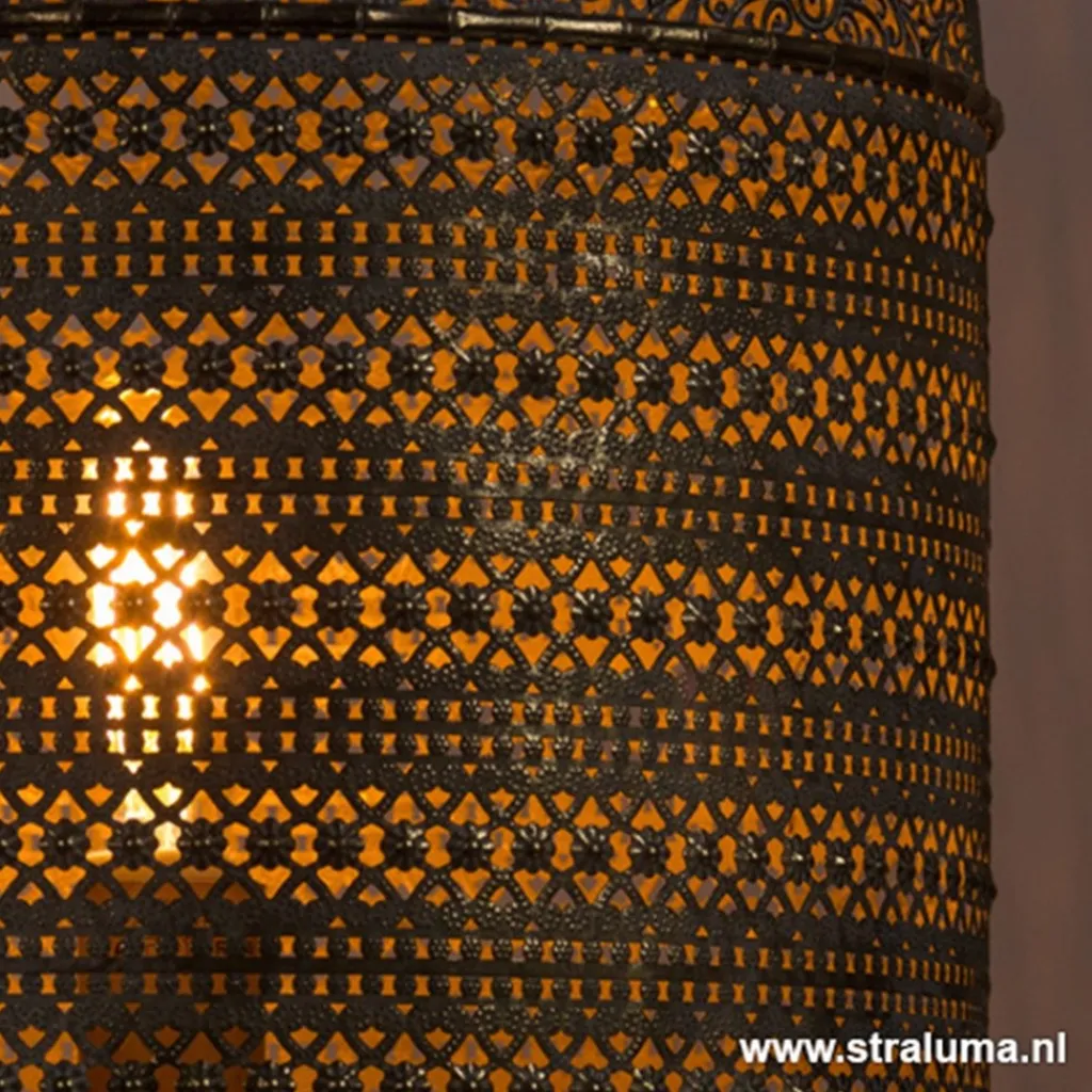 Straluma L&L tafellamp UDUPI bruin-goud Oosters> Light and Living|Woonkamerlampen