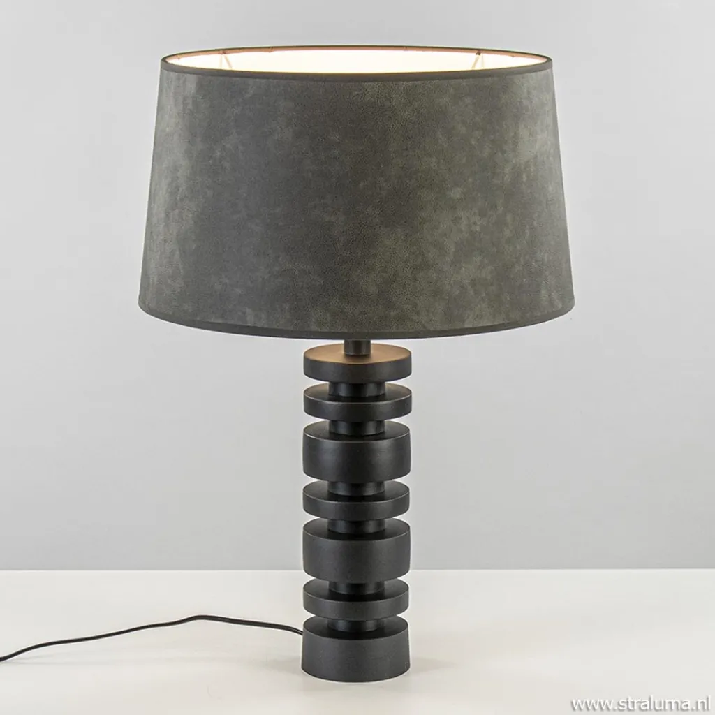 Straluma Lampvoet Desley zwart EXCL.KAP> Tafellampen|Lampenvoeten