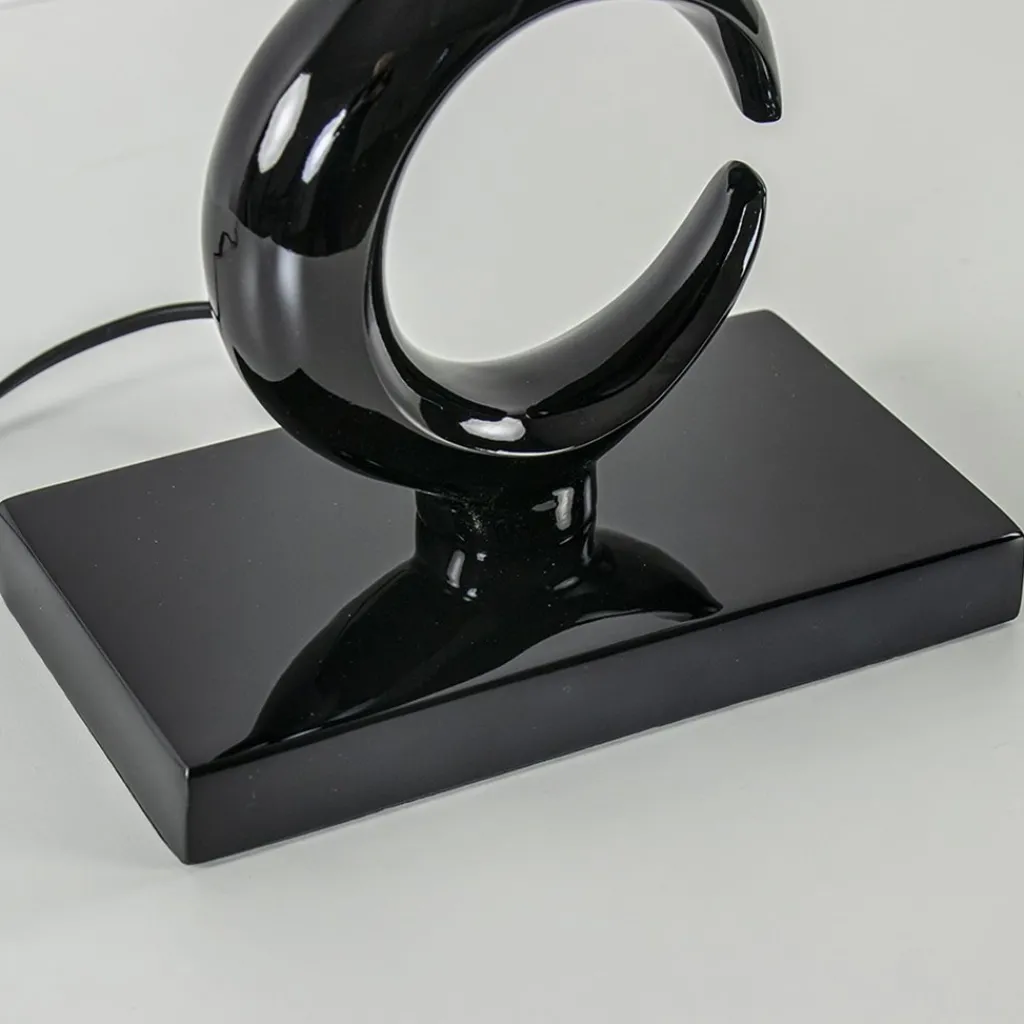 Straluma Lampvoet Maan shiny zwart exclusief kap> Tafellampen|Lampenvoeten