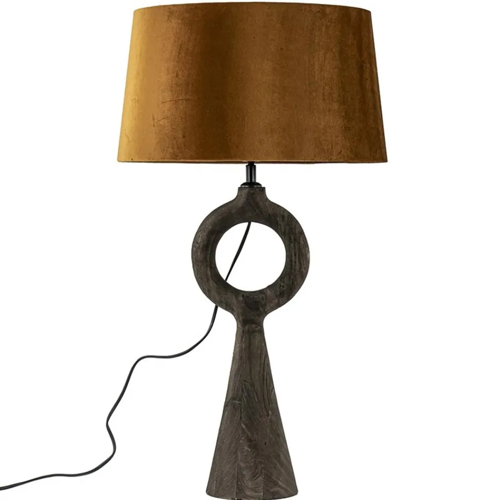 Straluma Lampvoet Sabuli hout donker bruin excl. kap> Tafellampen|Lampenvoeten