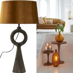 Straluma Lampvoet Sabuli hout donker bruin excl. kap><noscript><img width=