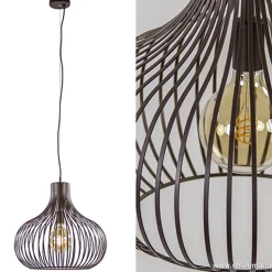 Straluma Landelijke draadlamp-hanglamp bruin 48cm></noscript> Eettafellampen|Draadlampen