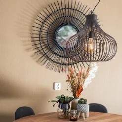 Straluma Landelijke draadlamp-hanglamp bruin 48cm></noscript> Eettafellampen|Draadlampen