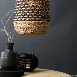 Straluma Landelijke hanglamp Tripoli rotan met zwart><noscript><img width=