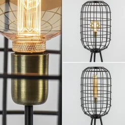 Straluma Landelijke vloerlamp Toah mat zwart met brons><noscript><img width=