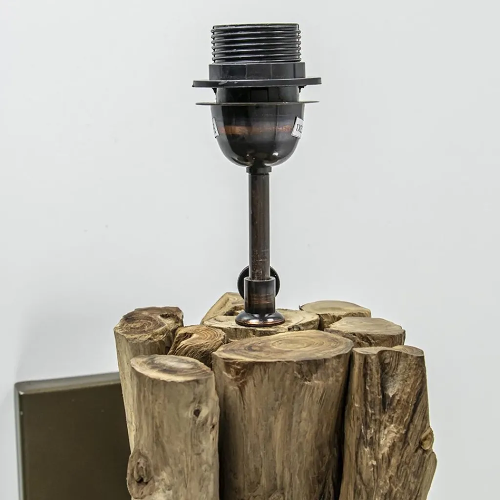 Straluma Landelijke wandlamp Bluma hout exclusief kap> Lampenvoeten|Light and Living