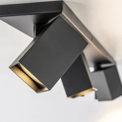 Straluma Langwerpige 3L opbouwspot met vierkante spots zwart><noscript><img width=