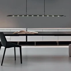 Straluma Langwerpige LED hanglamp zwart met smoke glas 170 cm><noscript><img width=