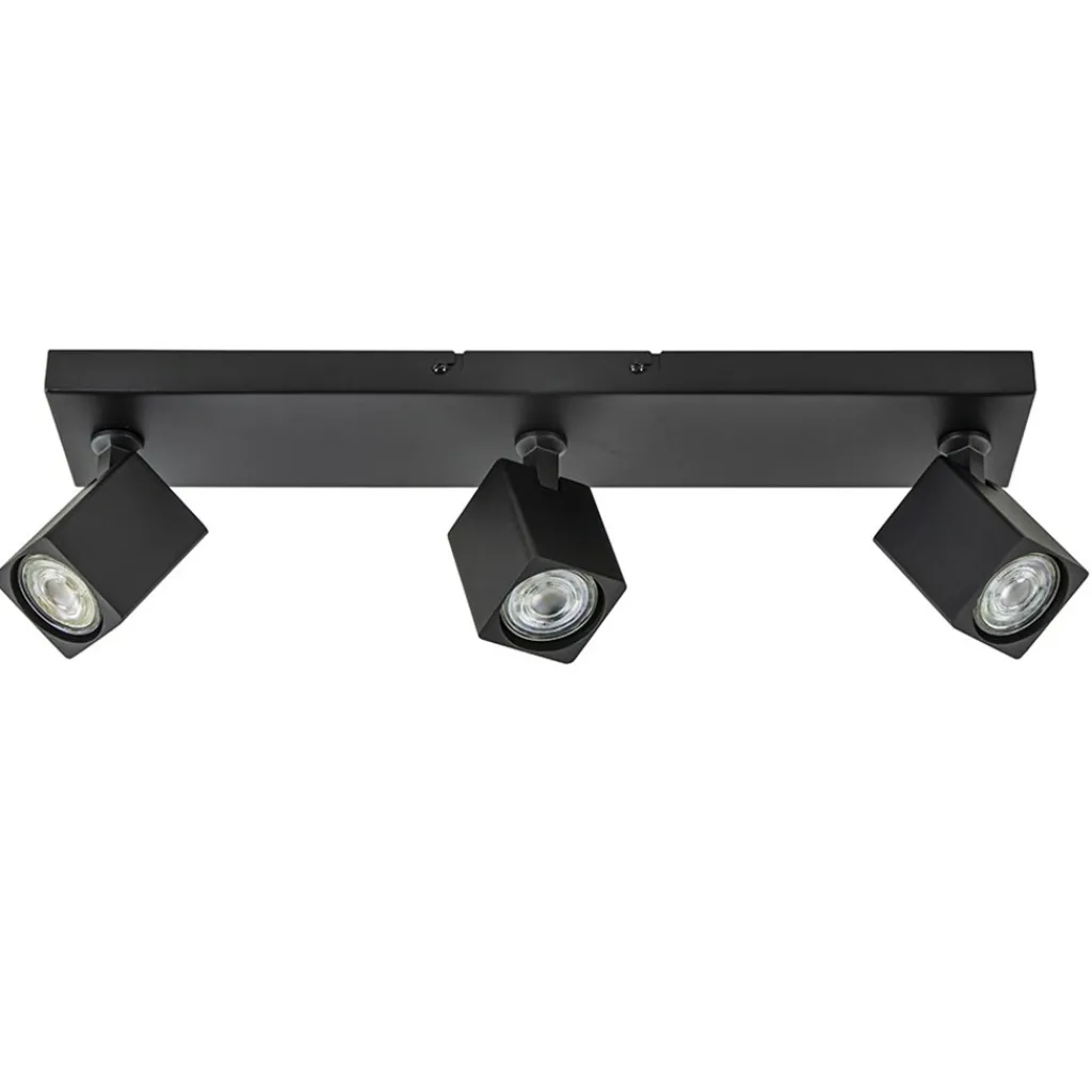 Straluma Langwerpige opbouwspot 3-lichts balk zwart> Opbouwspots|Woonkamerlampen