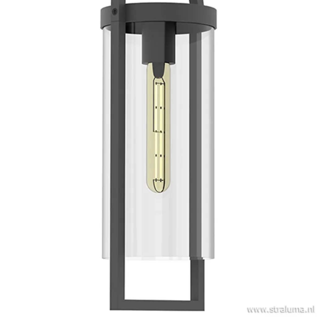Straluma Lantaarn buitenlamp antraciet met glas IP54> Wandlampen|Buitenlampen