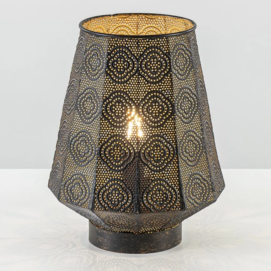 Straluma Lantaarn tafellamp donker bruin oriental> Tafellampen|Landelijke Verlichting