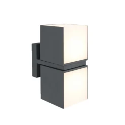 Straluma LED buitenlamp dubbele kubus draaibaar grijs IP54> Wandlampen|Buitenlampen