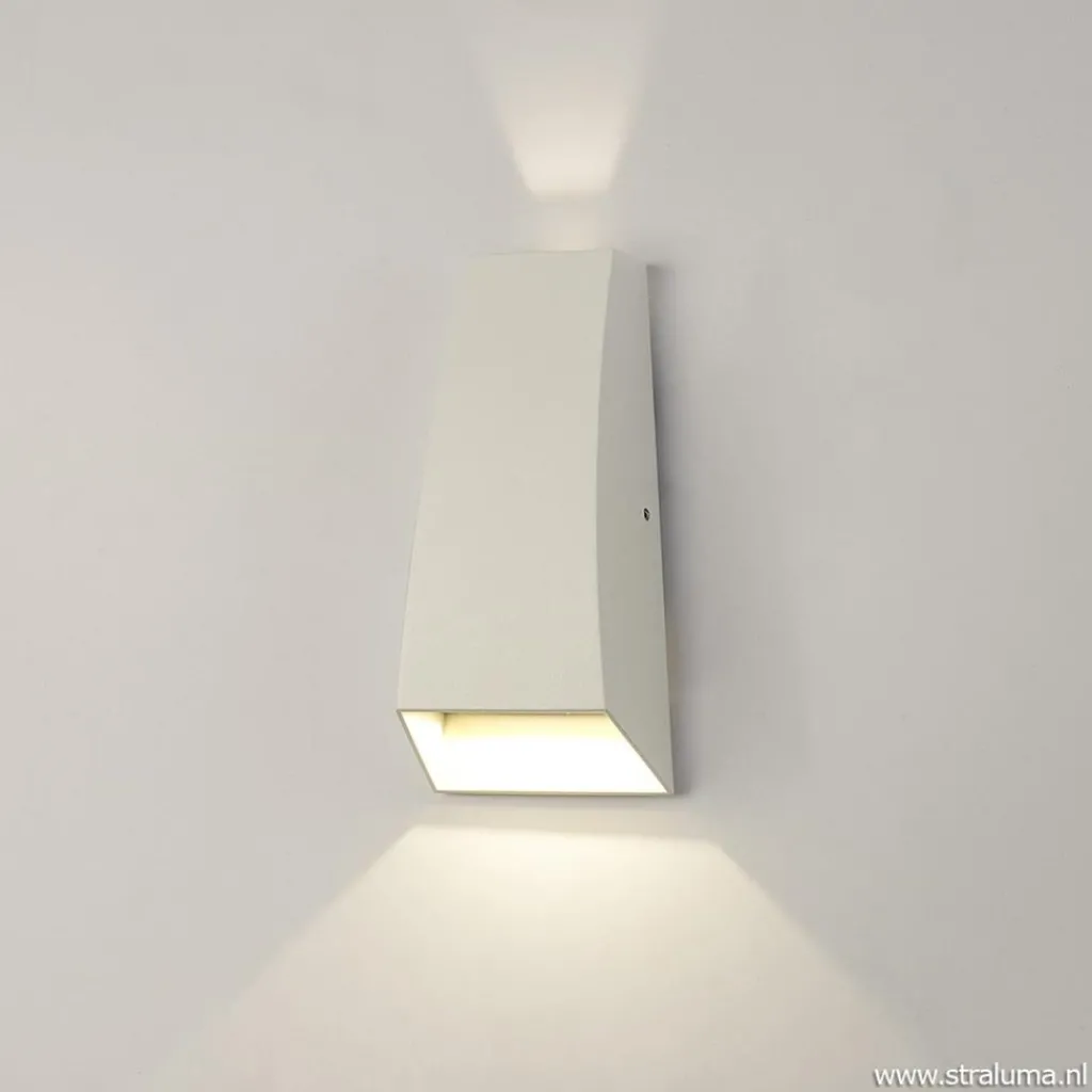 Straluma LED buitenlamp up+down wit aluminium IP54> Wandlampen|Buitenlampen