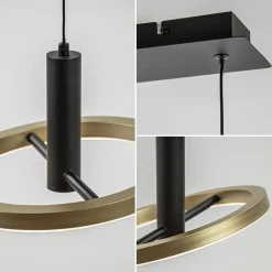 Straluma LED eettafelhanglamp 3-lichts balk zwart/goud dimbaar><noscript><img width=