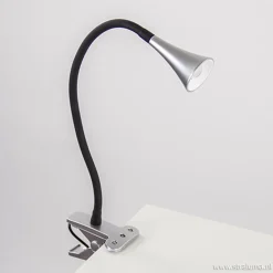 Straluma LED klemlamp/klemspot zwart met zilver></noscript> Bedlampjes|Bureaulampen