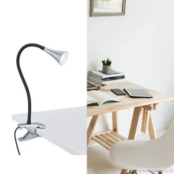 Straluma LED klemlamp/klemspot zwart met zilver></noscript> Bedlampjes|Bureaulampen