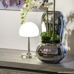 Straluma LED tafellamp chroom/opaal glas dimbaar><noscript><img width=