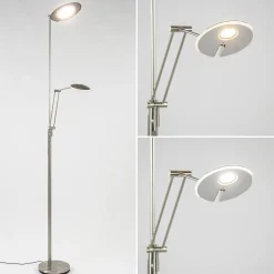 Straluma LED uplighter met verstelbare leesarm nikkel><noscript><img width=