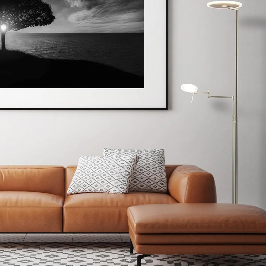 Straluma LED vloerlamp staal met uplighter en helder glas> Vloerlampen|Leeslampen