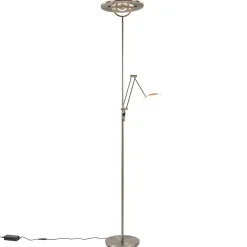 Straluma LED vloerlamp staal met uplighter en leeslamp> Vloerlampen|Leeslampen