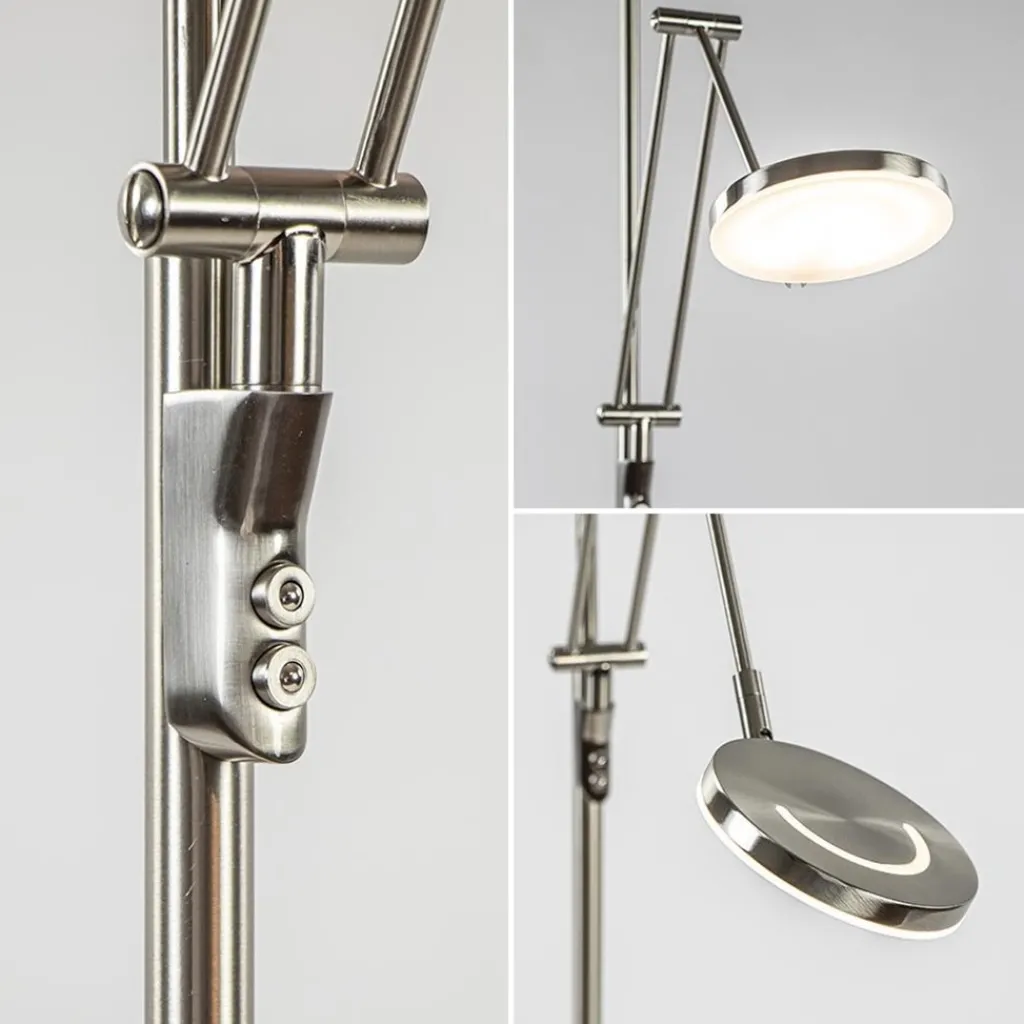 Straluma LED vloerlamp staal met uplighter en leeslamp> Vloerlampen|Leeslampen
