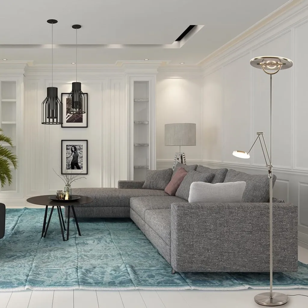 Straluma LED vloerlamp staal met uplighter en leeslamp> Vloerlampen|Leeslampen