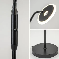 Straluma LED vloer/leeslamp mat zwart metaal verstelbaar><noscript><img width=