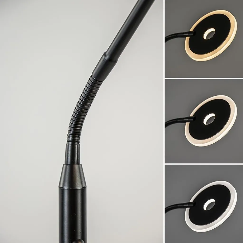 Straluma LED vloer/leeslamp mat zwart metaal verstelbaar> Vloerlampen|Leeslampen