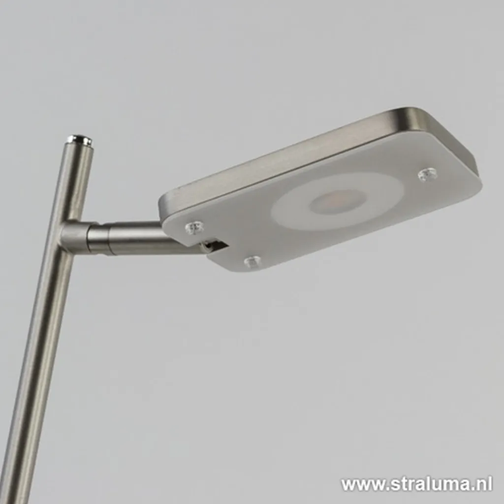 Straluma Leeslamp Block nikkel met pushdimmer> Vloerlampen|Leeslampen