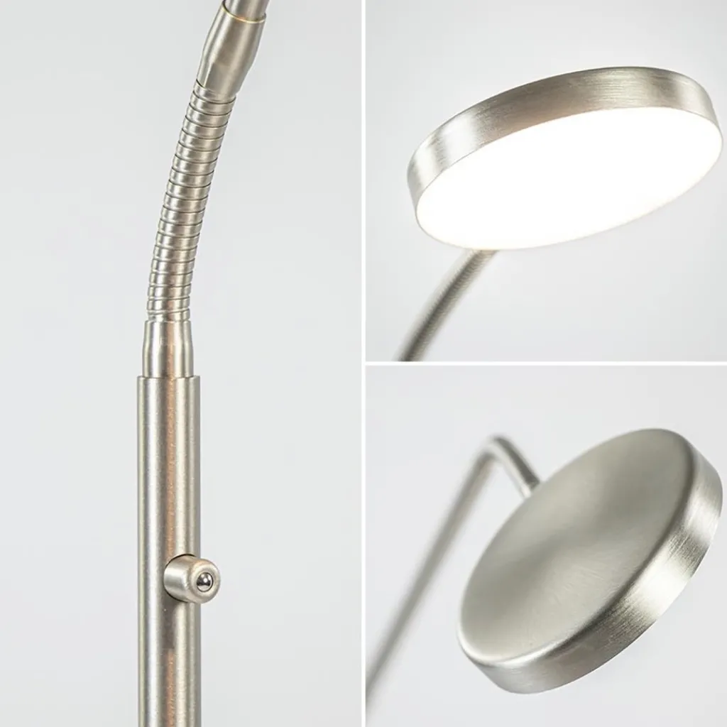 Straluma Leeslamp Denia Flex nikkel dim-to-warm> Vloerlampen|Leeslampen