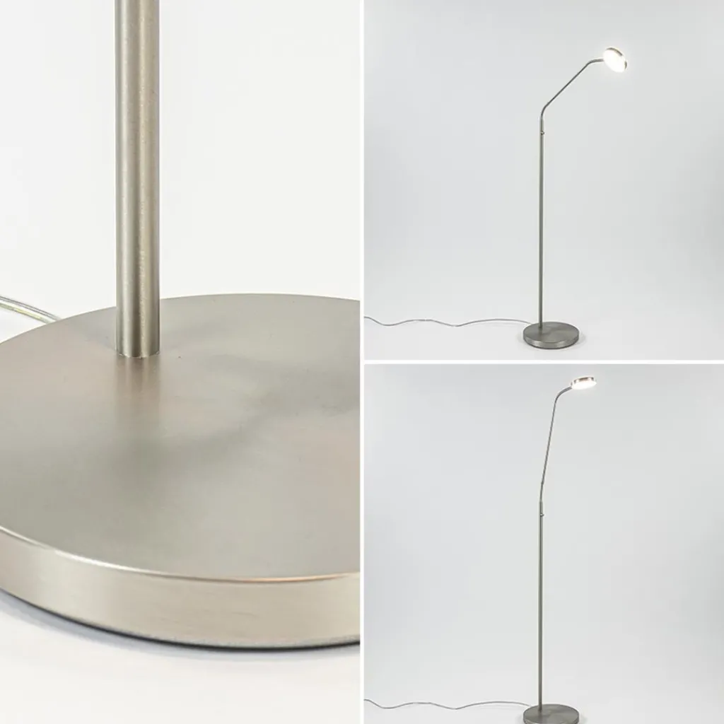 Straluma Leeslamp Denia Flex nikkel dim-to-warm> Vloerlampen|Leeslampen