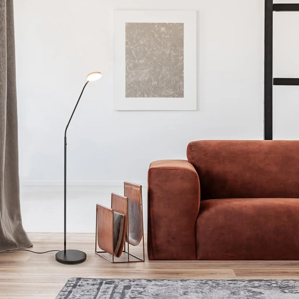 Straluma Leeslamp Denia Flex zwart dim-to-warm> Vloerlampen|Leeslampen