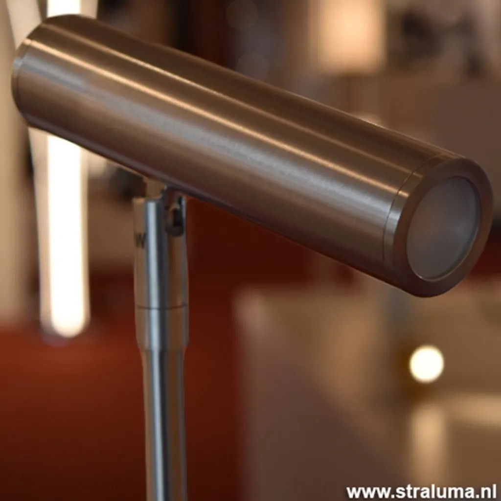 Straluma Leeslamp nikkel led + tastdimmer> Vloerlampen|Leeslampen