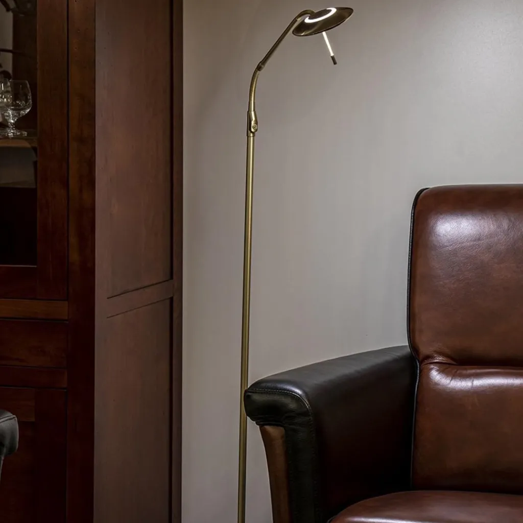 Straluma Leeslamp-vloerlamp LED messing dimbaar> Vloerlampen|Leeslampen