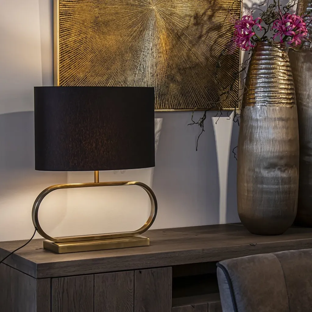 Straluma Licht and Living lampvoet Jamiro licht goud ovaal> Tafellampen|Lampenvoeten