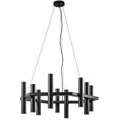 Straluma 12-Lichts design hanglamp 6-hoekig mat zwart> Hanglampen|Eettafellampen