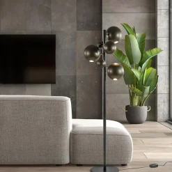 Straluma 3-Lichts design vloerlamp zwart met platinum bollen><noscript><img width=