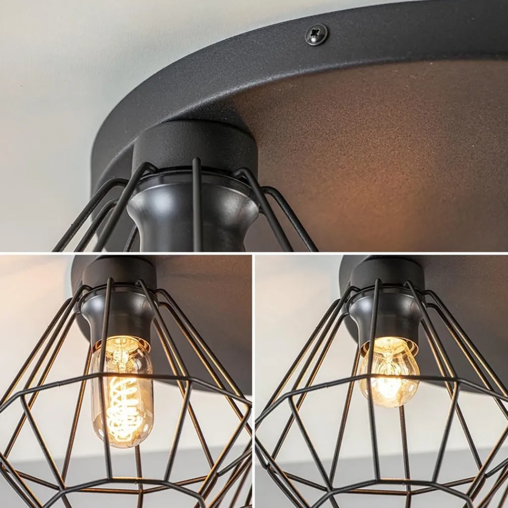 Straluma 3-Lichts draadlamp diamant mat zwart> Draadlampen|Keukenverlichting