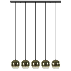 Straluma 5-Lichts eettafelhanglamp gold gradient glas> Eettafellampen|Keukenverlichting