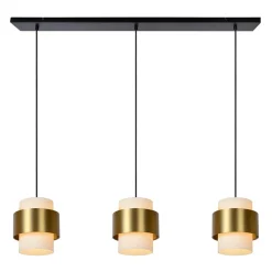 Straluma 3-Lichts eettafelhanglamp mat goud met opaal glas> Eettafellampen|Keukenverlichting