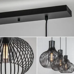 Straluma 3-Lichts eettafelhanglamp onion mat zwart><noscript><img width=