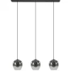 Straluma 3-Lichts eettafelhanglamp smoke/helder glas> Eettafellampen|Pendel Lampen