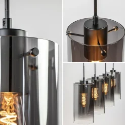 Straluma 4-Lichts eettafelhanglamp smoke glas met verloop></noscript> Eettafellampen|Keukenverlichting