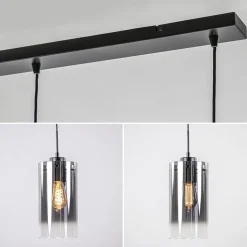 Straluma 4-Lichts eettafelhanglamp smoke glas met verloop></noscript> Eettafellampen|Keukenverlichting
